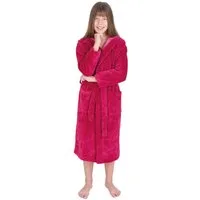 Wewo fashion Kinderbademantel 8514, Midilänge, Baumwoll-Mix, Kapuze, Gürtel, mit kuscheliger Kapuze