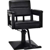 Barberpub Stuhl BarberPub Friseurstuhl Friseureinrichtung 2058 (Schwarz), mit Hydraulikpumpe 360° Drehbar, Höhenverstellbar, PVC Kunstleder