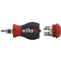 Schraubendreher Stubby 1/4", mit Bit Magazin schwarz/rot, Stubby mit 7 Doppelbits