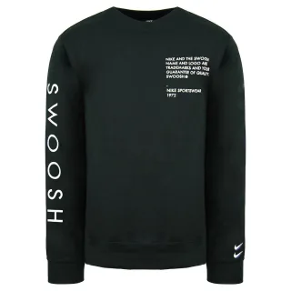 Nike Swoosh Long Sleeve Crew Neck Schwarze Herren Pullover Cu4035 010