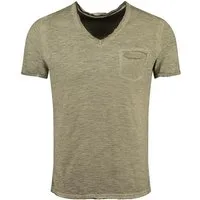 Key Largo T-Shirt Soda vintage Look uni Basic T00619 V-Ausschnitt unifarben kurzarm slim fit
