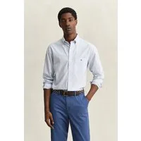 Gant Langarmhemd REG CLASSIC POPLIN GINGHAM SHIRT mit Logostickerei, Baumwoll-Popeline