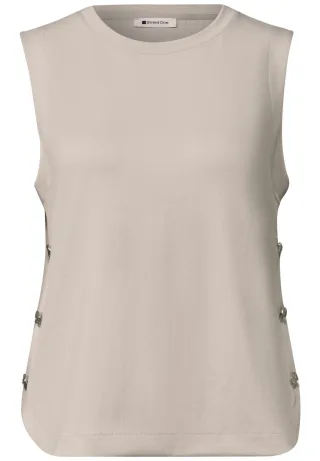 Street One - Top mit seitlichen Knopfdetails clay sand - Gr. - 42
