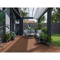 Outgarden Terrassenplatte WPC-Terrassenfliese Basic braun, WPC 30x30, Braun