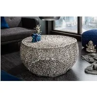 riess-ambiente Couchtisch ABSTRACT LEAF 80cm silber (Einzelartikel, 1-St), Wohnzimmer · Metall · Handarbeit · Modern