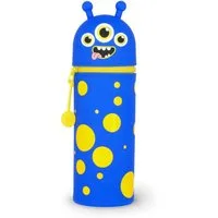 Legami Federmäppchen Kawaii 2-in-1 Schulmäppchen aus Silikon, Monster-Thema, H 18,5 cm, Weiches Material, Reißverschluss, für Stifte und Marker