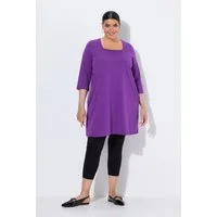 Ulla Popken Longshirt Longshirt A-Linie Carré-Ausschnitt 3/4-Arm