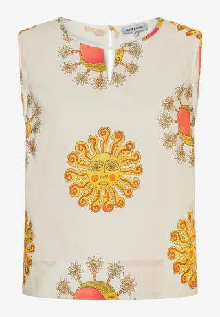 MORE & MORE - Blusentop mit Print sand - Gr. - 40