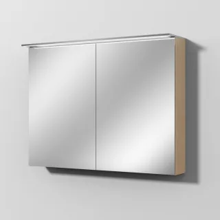 Sanipa Reflection Spiegelschrank MALTE 100 mit LED-Aufsatzleuchte, Eiche-Nordic SD15448