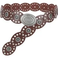 Agger Ledergürtel Damen-Western-Gürtel, breiter Dischgürtel mit Türkis Boho-Concho-Ledergürtel für Kleider, Cowgirl- und Country-Stil