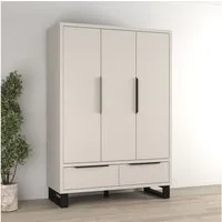 Home affaire Drehtürenschrank Bronne,Breite 145 cm, Kleiderschrank inclusive Innenausstattung Kleiderschrank, 2 Schubkästen, Metallgriffe, Garderobe