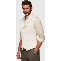 OMBRE Anzugweste Herren Weste Slim Fit Elegant Beige L (kein Set, 1-tlg) Slim Fit Passform, marmorierte Knöpfe, verstellbarer Rücken