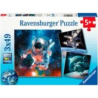 Ravensburger Puzzle Abenteuer Weltraum, 147 Puzzleteile, 3 x 49 Teile, Made in Europe