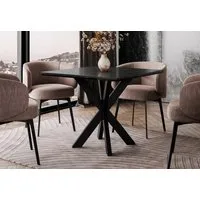 Home Collective Esstisch Tisch Küchentisch Esszimmertisch 90x90cm verschiedene Farben (Esszimmer Küche Wohnzimmer Esstisch), Kreuzgestell aus Metall 90x90 cm Schwarz Marmor-Optik