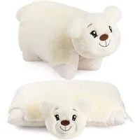 BRUBAKER Kuscheltier Kissen Bär - 2 in 1 Teddybär und Kuschelkissen - 40 x 30 cm Plüschtier (Tierkissen Stofftier Teddy, 1-St), aufklappbares Kinder Plüschkissen mit Klettverschluss