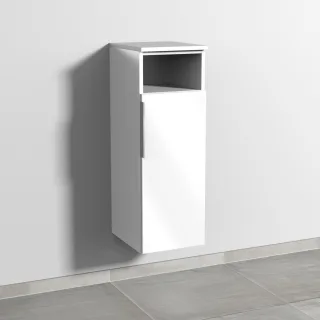 Sanipa 3way Mittelschrank mit 1 Tür und 1 offenem Fach, Weiß-Glanz, UF13178 UF13178