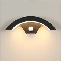 Riserva Wandleuchte LED Außenwandleuchte U-Form Schwarz 24W Sensor IP65