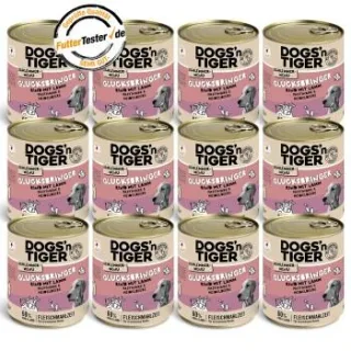 Dogs'n Tiger Glücksbringer Rind & Lamm 12x800 g
