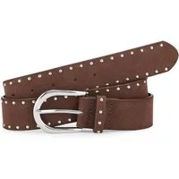LASCANA Hüftgürtel Nietengürtel, Anzuggürtel, Gürtel, Jeansgürtel, Hosengürtel in Veloursleder-Optik mit kleinen Nieten für Jeans & Hosen