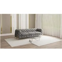 S-Style Möbel Chesterfield-Sofa 3-Sitzer Ashley mit Goldenen Metall Füßen, mit Wellenfederung
