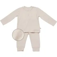 biorganic Langarmshirt & Hose Baby Nature Relax Modal für Jungen und Mädchen Unisex Langarm (Set, 2-tlg., Shirt und Hose) gerippte Textilstruktur (Ripp), Bio-Baumwolle und Modal Größe 68-86