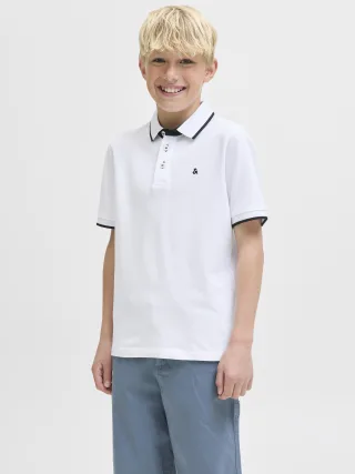JACK&JONES - JJEPAULOS POLO SS NOOS JNR White - Gr. - 176