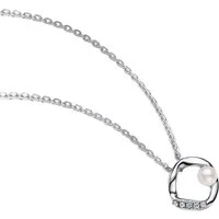 Pandora Kette mit Anhänger 393303C01-45, Pandora Essence, Sterling Silber, Perle, organisch, Zirkonia