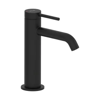 VitrA Minimax Round Einhebel-Waschtischmischer Höhe 20 cm Einlochmontage Schwarz Matt,A4353236EXP A4353236EXP