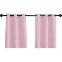 Jibenhome Scheibengardine Bistrogardine Kurzgardinen mit Ösen Vorhang Blickdicht, Küche Fenster (2 St), Scheibengardinen Ösenvorhang Modern Gardinen Kurzstore für Wohnzimmer
