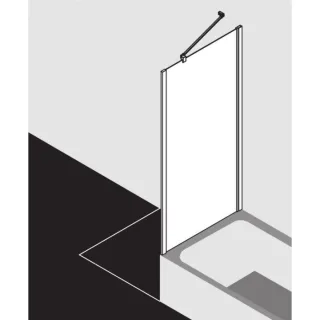 Kermi Liga Seitenwand verkürzt LITVD070161AK 70x160cm, silber mattglanz, ESG klar, auf Badewanne