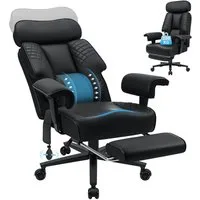 MECO Bürostuhl XXL Bürostuhl bis 227kg ergonomischer Drehstuhl (großer & hoher Chefsessel), mit breitem Sitz, Hochwertige Stoffe, verstellbarer Lendenstütze