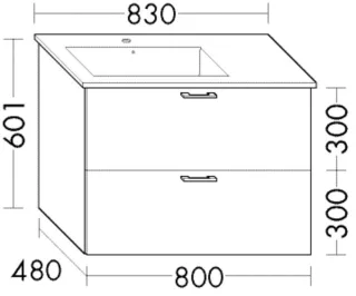 Burgbad Waschtischunterschrank Sys30 PG3 Diago 601x800x480 Anthrazit Matt, WWLY080LF3358 WWLY080LF3358