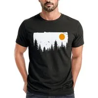 Neverless Print-Shirt Herren T-Shirt Wald Bäume Outdoor Adventure Abenteuer Natur-Liebhaber mit Print