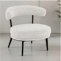 IDIMEX Loungesessel MANAO, Loungesessel mit runder Rückenlehne Metallgestell Stoffbezug beige
