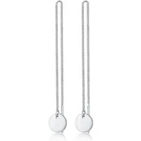 Elli Paar Ohrhänger Durchzieher Plättchen Kreis Hänger 925 Silber