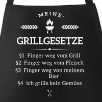 MoonWorks Grillschürze Grill-Schürze für Männer mit Spruch Grillgesetze Baumwoll-Schürze Küchenschürze Moonworks®, mit kreativem Aufdruck