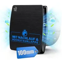 XERSEK Badlüfter 6" Wandventilator Leiser Abluftventilator mit Feuchtesensor Nachlauf, 12W 95m³/h Lüfter, Rückstauklappe, 30s-30min Verzögerung einstellbar