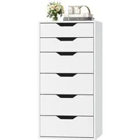 Homfa Kommode Schubladenschrank, Schubladenkommode, Aktenschrank, mit 6 Schubladen, 45x40x90,5 cm, Weiß