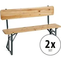 Stagecaptain Sitzbank "Hirschgarten" Bierzeltbank mit Lehne 119 cm (2-St), Gartensitzbank, Campingbank, Gartenbank zusammenklappbar