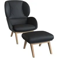 FLEXLUX Ohrensessel Adria, Stil & Komfort, organische Form, Fuß Eiche