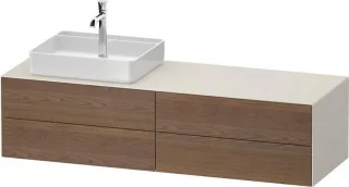 Duravit White Tulip Konsolenwaschtischunterbau wandhängend Amerikanischer Nussbaum & Nordic Weiß Mat WT4867L77390010