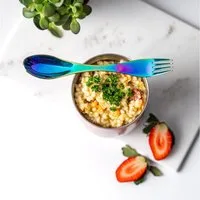 LEKKABOX Campinglöffel Edelstahl Spork 19cm – Löffel Gabel To Go für Brotdose, Löffel & Gabel in einem – die perfekte Größe für Thermobehälter