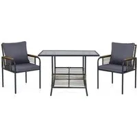 KOMFOTTEU Balkonset, (3-tlg), Gartenset Bistroset mit Kissen, 2 Stühlen & 1 Tisch