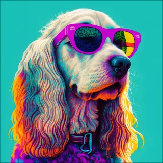 Keilrahmenbild SUNGLASSES DOGS