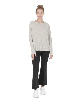 Crown Of Edinburgh Cashmere Übergroßer Pullover© mit Bateau-Kragen Für Frauen Coe 008 Grau Melange