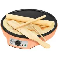 bestron Crêpesmaker ASW602, 1000 W, Ø 30 cm, Antihaft, Thermostat & Zubehör