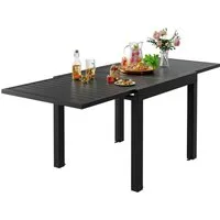 GUNJI Gartentisch Aluminium-Teleskoptisch, 80/160, 160/260cm, wasserdicht und rostfrei (Esszimmerstühle aus verdichtetem Aluminium, mehrere Größen, mehrere Farben erhältlich, verschiedene Stuhlkombinationen möglich)