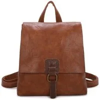 ITALYSHOP24 Rucksack Damen Schultertasche Backpack Umhängetasche CrossBody Leder Optik Bag, Geräumiges Hauptfach, praktische Fächer, komfortabel, leicht & robust