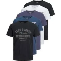 Jack & Jones Print-Shirt Bedrucktes T-Shirt aus Baumwolle (5er-Pack)