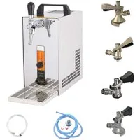 ich-zapfe Bierzapfanlage Komplett Set - Zapfanlage, Bierzapfanlage PYGMY 25/K mit, Membranpumpe, 1-leitig Trockenkühlgerät aus Edelstahl, 35 Liter/h, Gre